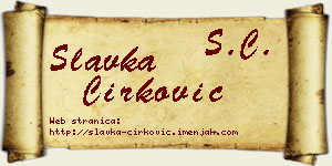 Slavka Ćirković vizit kartica
